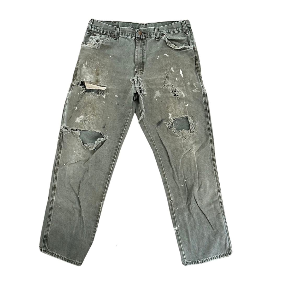 Green Distressed Dickie Pants