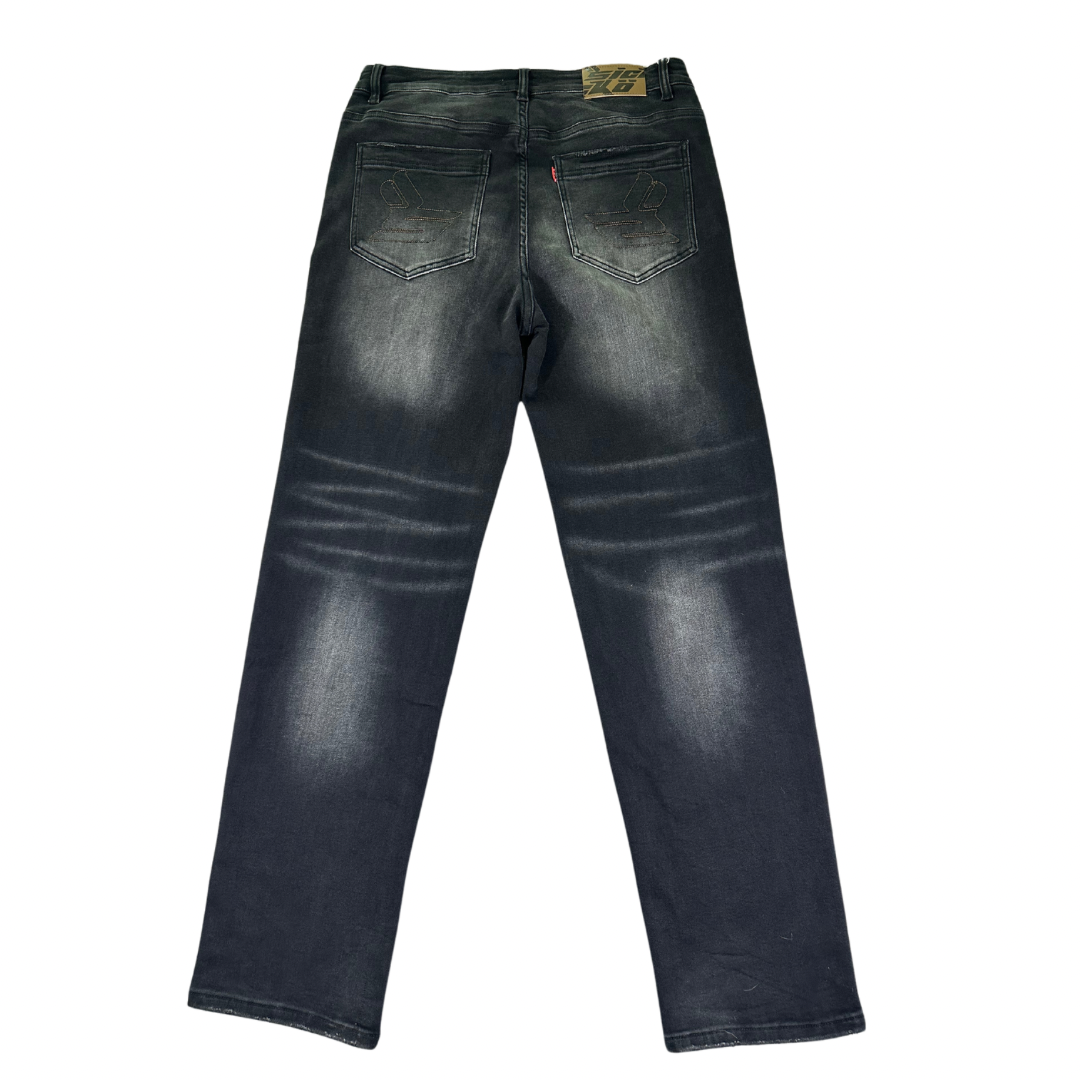 Sicko Black Chainstitch Jeans