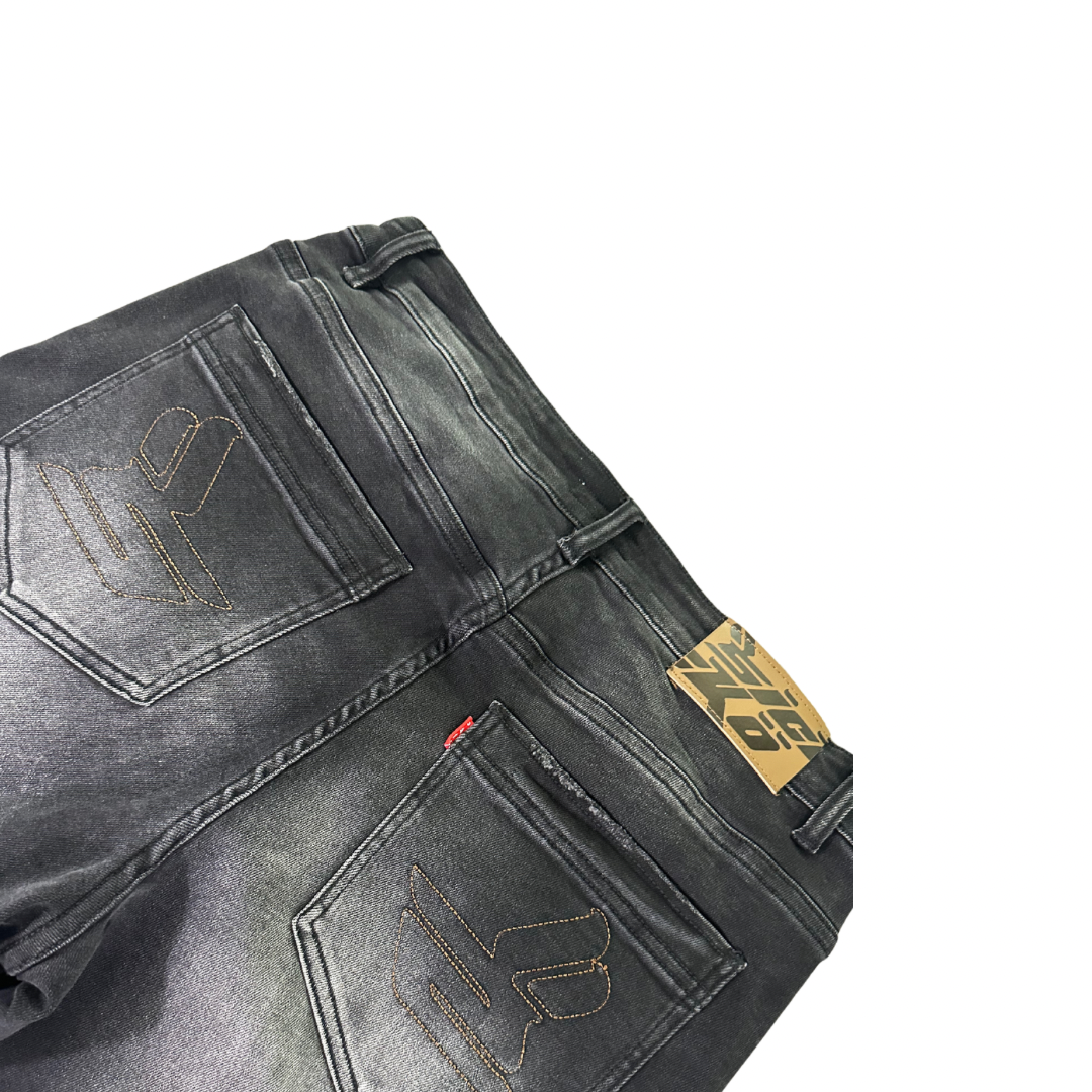 Sicko Black Chainstitch Jeans