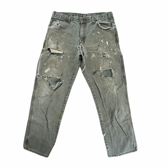 Green Distressed Dickie Pants